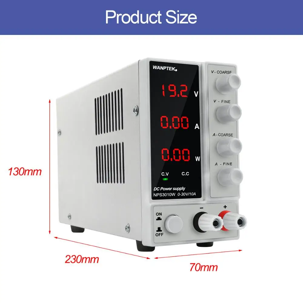  Wanptek Lab DC Adjustable Power Supply 120V 30V 6A 10A Digital Switching Voltage Regulator Stabiliz