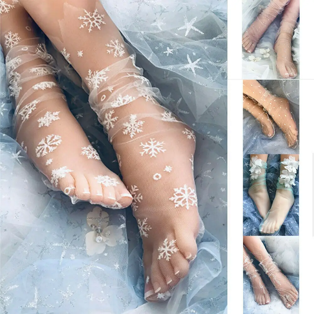 

2019 New Women Lady Summer Lace Floral Transparent Stockings Anklet Low Cut Flower Mesh Sheer Short Bling Stockings