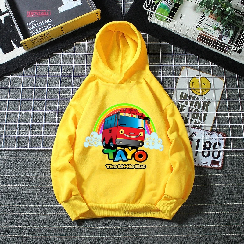 New Boys Hoodies Funny Tayo And Little Friends Cartoon Print Children's Winter LongSleeve Sweatshirt Boys Birthday clothing tops kid in sweatshirt vine