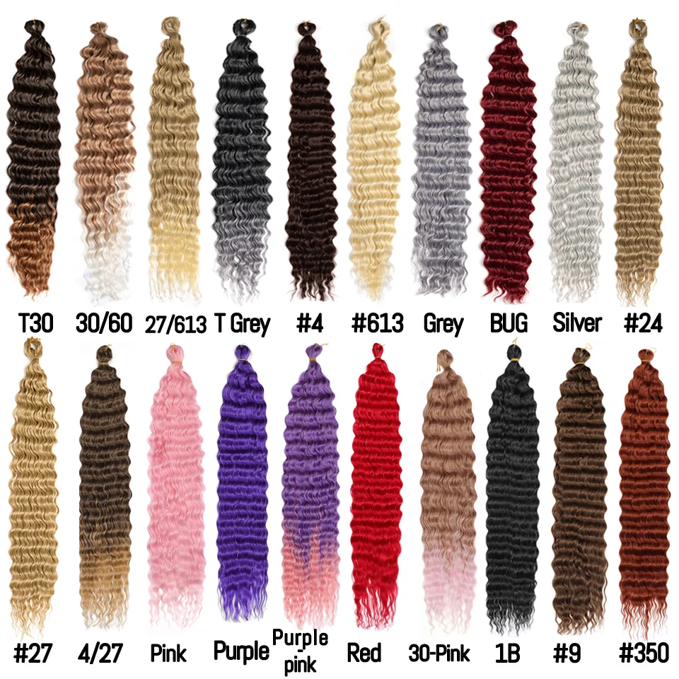 22-30inch Deep Wave Twist Crochet Hair Natural Synthetic Afro Curls Crochet Braids Ombre Braiding Hair Extensions For Women 22-30inch Deep Wave Twist Crochet Hair Natural Synthetic Afro Curls Crochet Braids Ombre Braiding Hair Extensions For Women