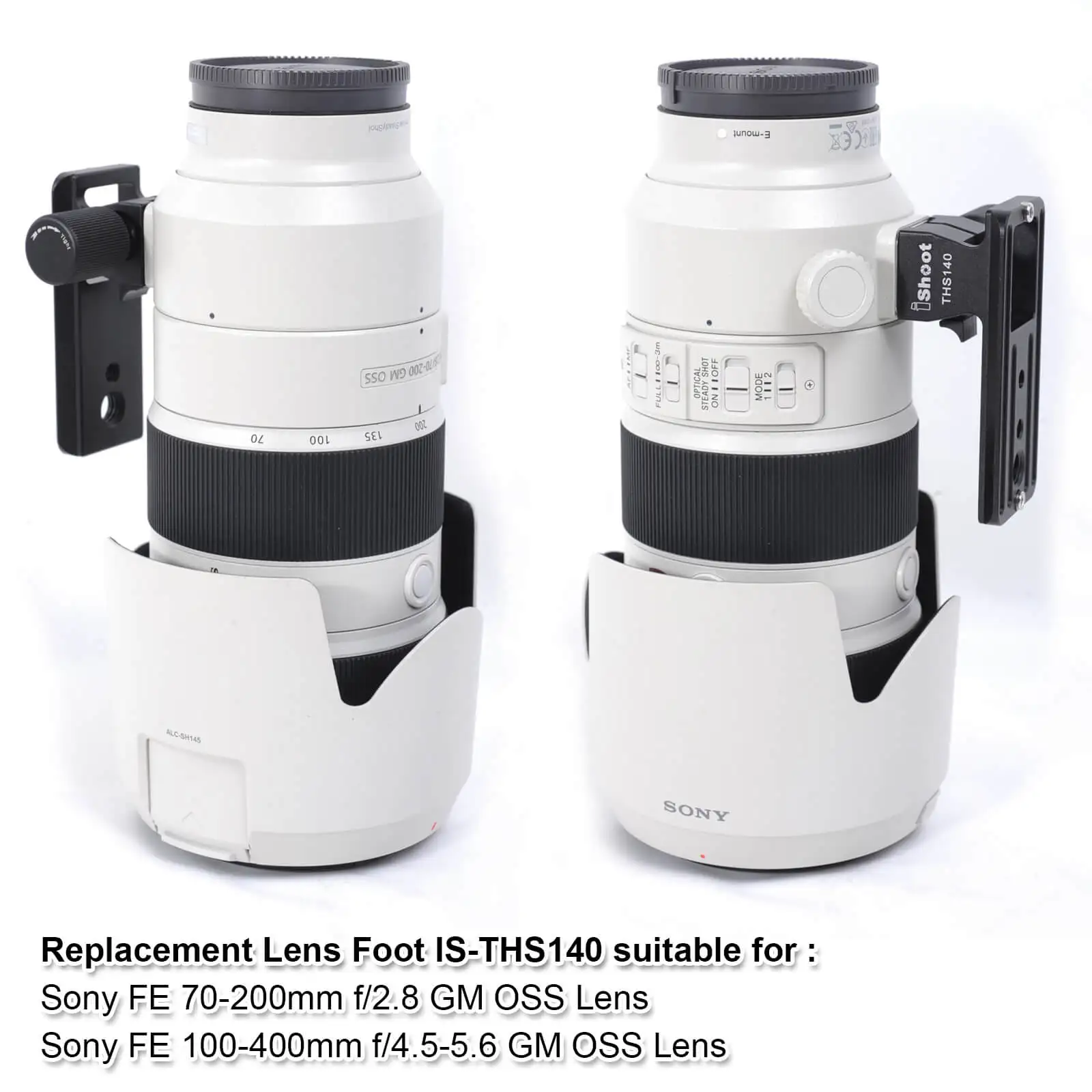 Lens Collar Replacement Foot ARCA 85mm Base for Sony FE 70-200mm f/2.8 GM OSS and Sony FE 100-400mm f/4.5-5.6 GM OSS Lens