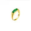 MxGxFam-anillos de jade artificial para mujer y hombre, joyería de Color dorado puro de 24 k, diseño Original ► Foto 2/6
