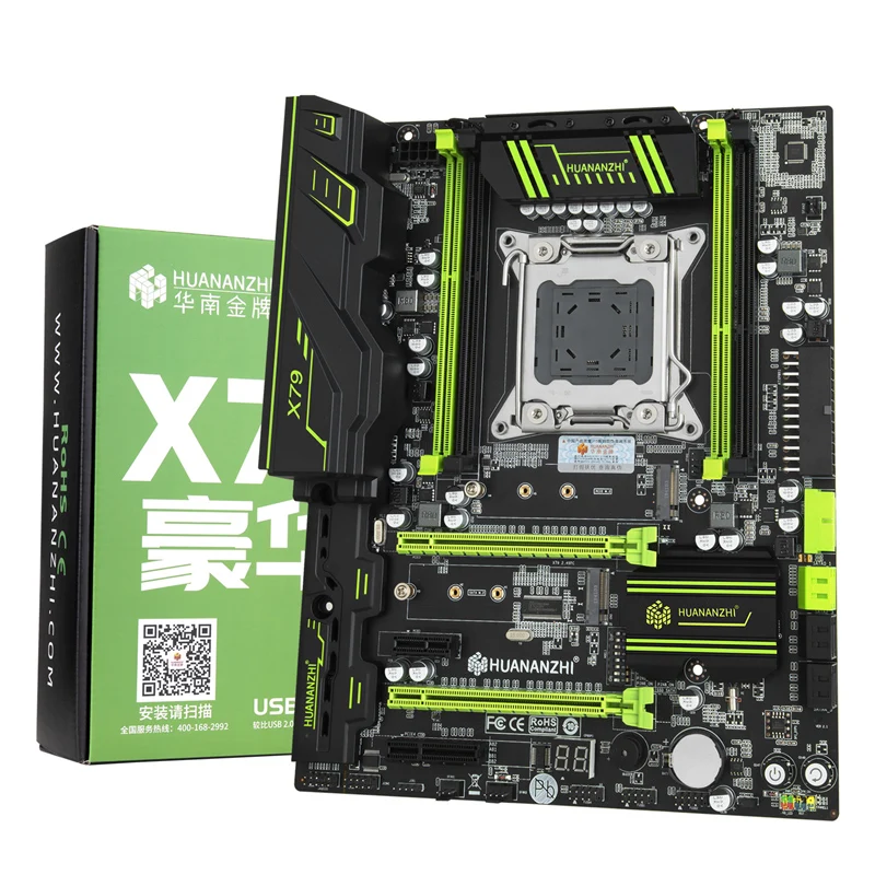 Супер игровая материнская плата HUANANZHI X79 с высокой скоростью M.2 Слоты ЦП Xeon E5 2680 V2 2