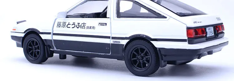 Модель автомобиля Zhenwei TRUENO AE 86 из сплава, литая под давлением, игрушка со звуком для детей, светильник, подарки, открытая дверь, игрушечная коробка