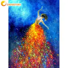 

CHENISTORY Diy Framed Oil Painting By Numbers Women Gold Back View Figure Paints 60x75cm Unique Gift Handpainted Wall Artwork