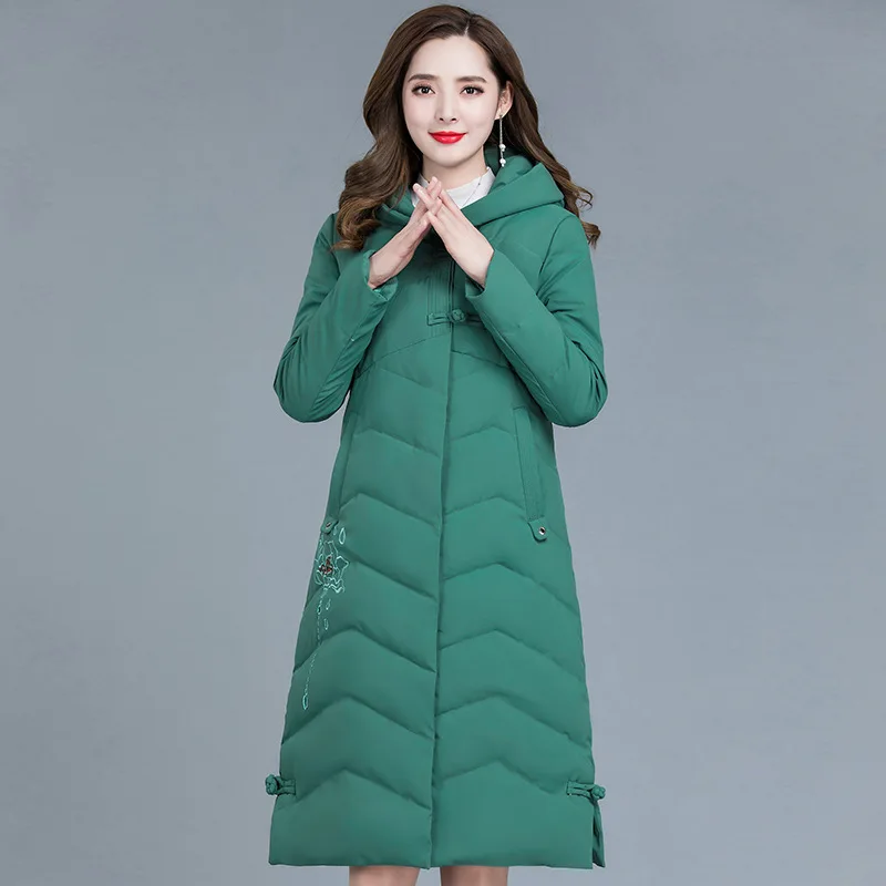 

Simple Long Elegant Fashion Warm Cotton Coat 2019 Winter New Style Korean-style Long Sleeve Hooded Commuting Versatile Cotton-pa