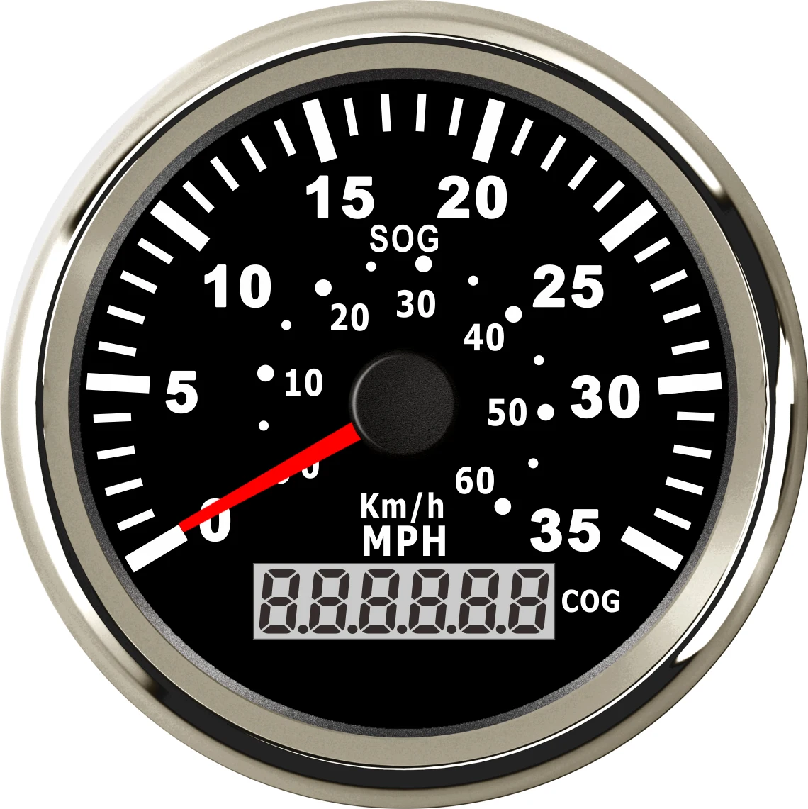 85 мм 12 V/24 V дизельный двигатель лодка яхта судно gps Спидометр 35MPH 80MPH с Подсветка подходит для машины, лодки, мотоцикла - Цвет: 35MPH