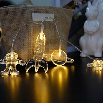 

1.5 /3 M Outer Space Astronauts Spaceship Rocket Mars LED String Lights Baby Shower Christmas Birthday Party Wedding Decor
