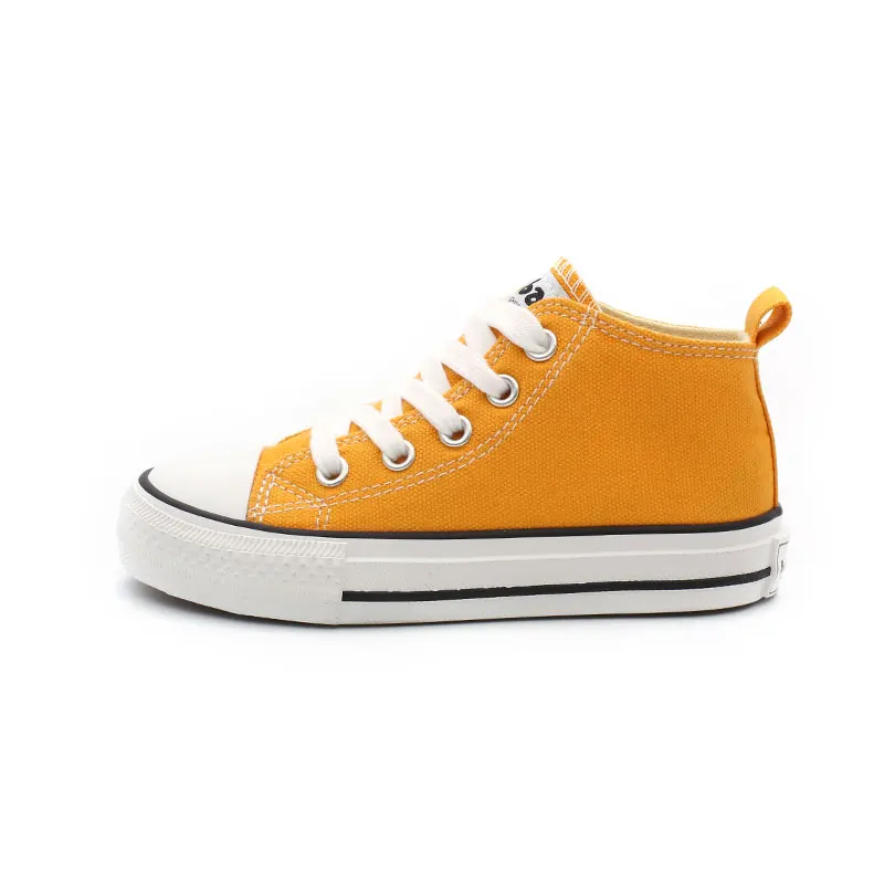 Детская обувь для девочек; детская парусиновая обувь; кроссовки для мальчиков; коллекция года; сезон весна-осень; обувь для девочек; белая короткая однотонная модная детская обувь - Цвет: Цвет: желтый