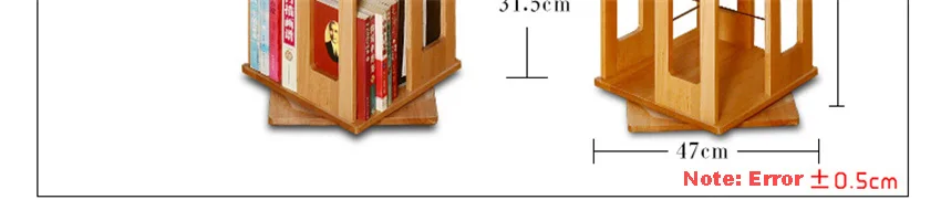 Пятиэтажная универсальная деревянная комбинированная книжная полка 360 градусов револьвальная емкость книжная полка в основном используется для молодых студентов