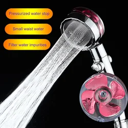 High Pressure Eco Shower Head Water Saving Shower Head 360 Degrees Rotating with Fan Shower Nozzle Rainfall Bathroom Accessories