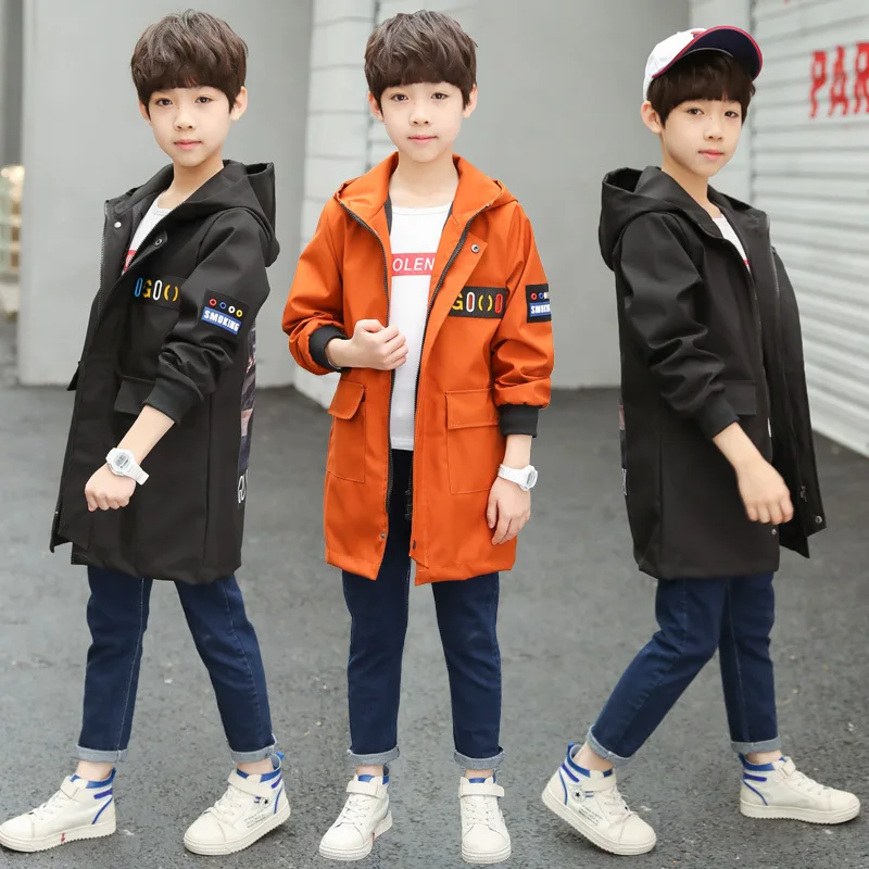 

BOY'S Spring Coat 2019 New Style Childrenswear Children Spring And Autumn Western Style Tops Big Boy Korean-style Trench Coat Fa