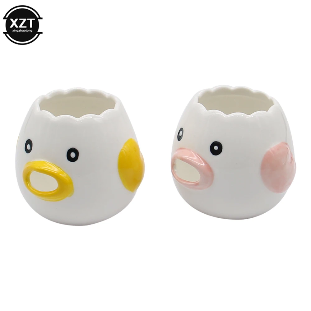 Egg White Yolk Separator Tool Chicken Egg Yolk White Separator Ceramics Cartoon Chick Egg Kitchen Gadgets