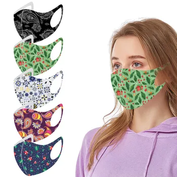 

5/10pcs Adult Santa Face Mask Christmas Mouth Mask For Protection Washable Reusable Face Mask Filter Mask Earloop Mask#YL5