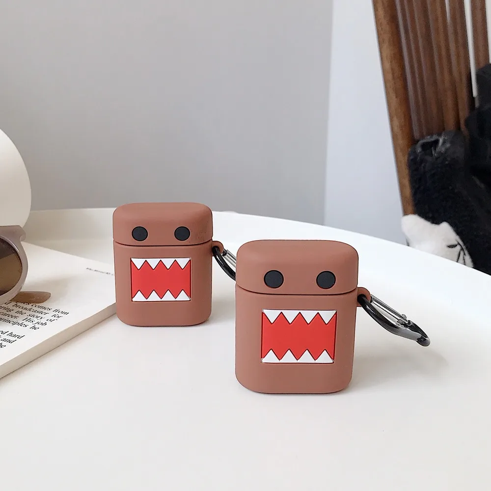 3D мультфильм Каваий Домо-кун Domokun аксессуары для наушников чехол для Apple Airpods 1/2 силиконовый защитный чехол для наушников с крюком