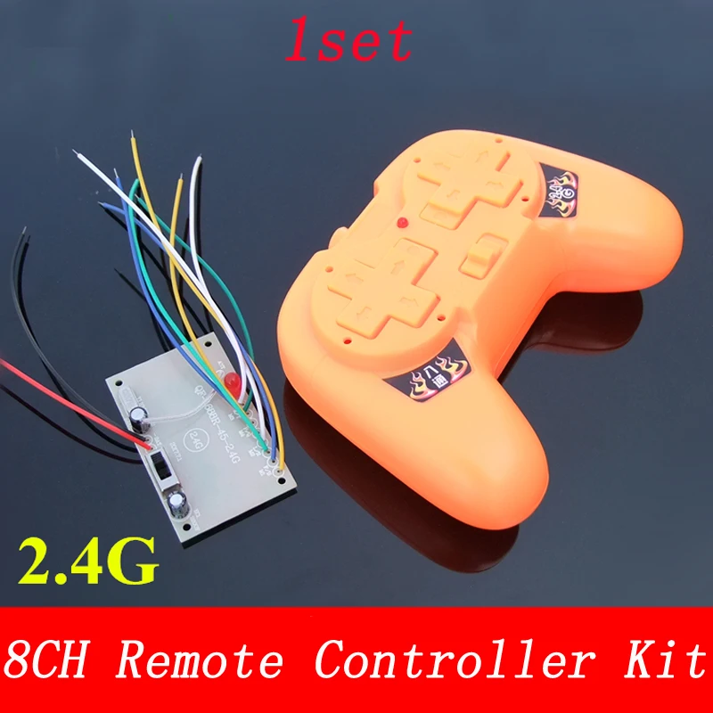 

1set DIY Model Toys Radio Controlling System 2.4G 8CH Remote Controller 3V Transmitter 6V Receiver Board Wireless Control 100M