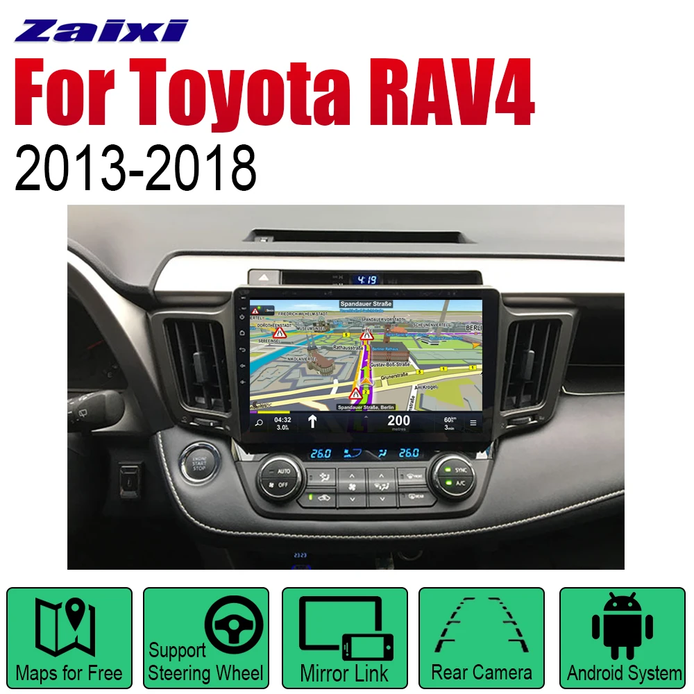 ZaiXi Android автомобильный Радио Стерео gps навигация для Toyota RAV4 2013~ Bluetooth wifi 2din автомобильный Радио стерео Мультимедиа Плеер