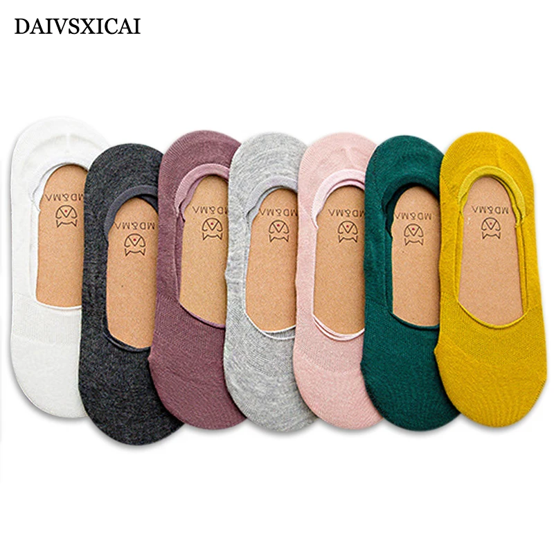 4 пара/лот = 8 шт. силиконовые однотонные женские невидимые носки ярких цветов с закрытым носком женские летние носки