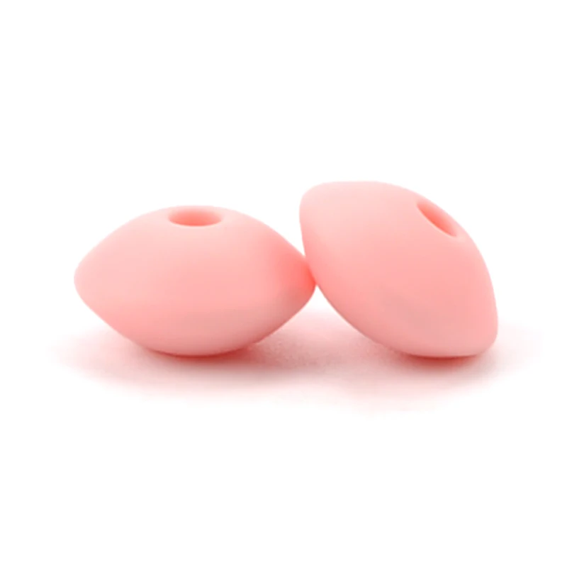 LOFCA 30 шт Силиконовые чечевицы 12 мм Детские Бусы для прорезывания зубов BPA бесплатно DIY для детских игрушек силиконовые ювелирные изделия браслет ожерелье изготовление - Цвет: rose quartz