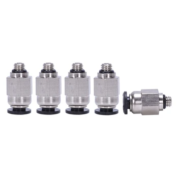 

4mm Pneumatic Air Tubing to M5 Connector Push to Connect Fitting 5 Pcs