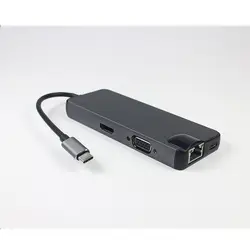 TYPE-C к HDMI 8 в 1 USB-C концентратор 4K hd-конвертер с сетевой картой TF/считыватель SD карт