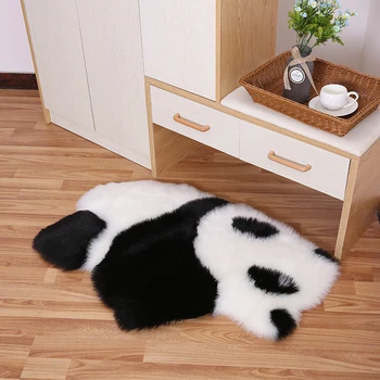 

Cartoon Koala Panda Pattern Faux Wool Plush Mat Tapestries Tapestry Office Carpet Living Room Bedroom Carpet