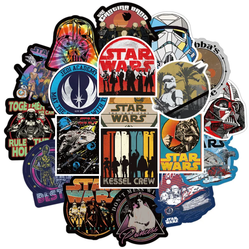 

1 Set Laptop Notebook Stickers Star wars Figures Yoda Darth Vader BB8 Waterproof Stickers For Skateboard Luggage Guitar Decal
