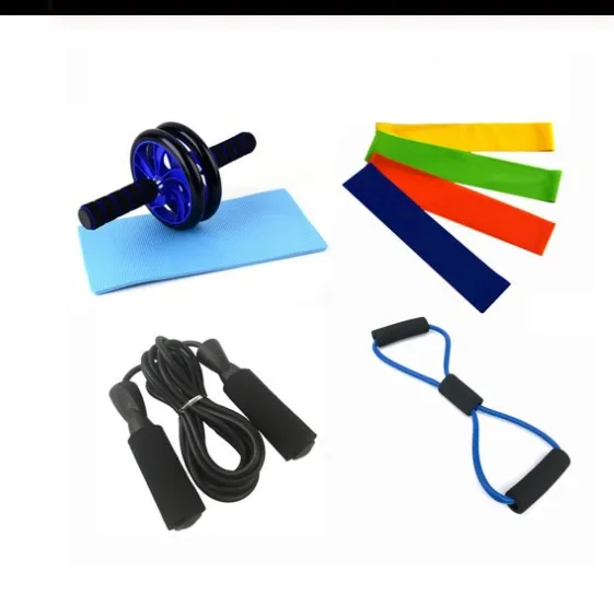 

Two-Wheel Power Roller +8-Word and Chest Expander + Strain Relief Bushing Elastic Force Circle + Jump Rope Set Product