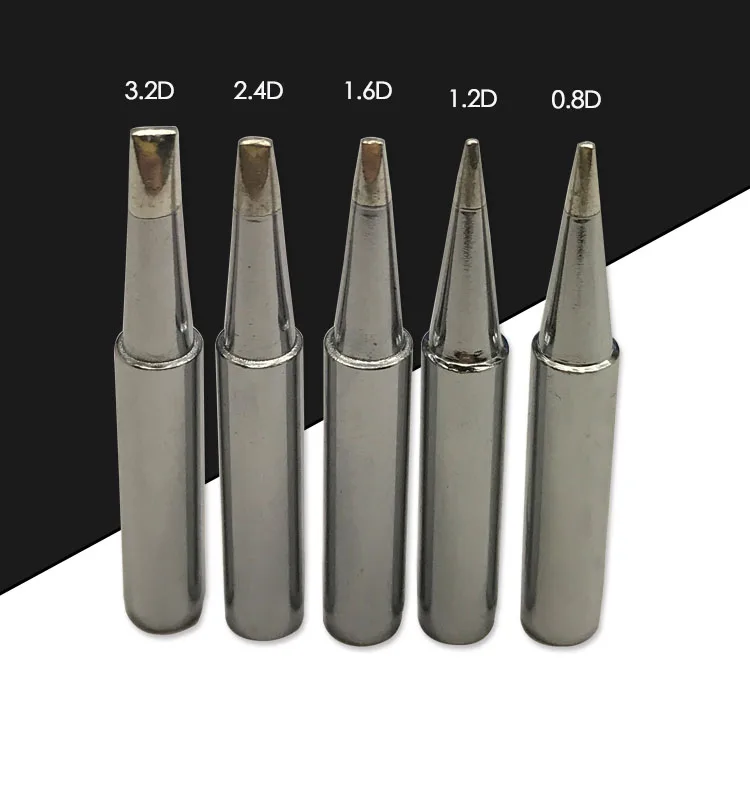 

Gudhep 10PCS 900m Soldering Iron Tips Chisel Type 900m-T-1.6D 2.4D 3.2D 1.2D 0.8D Welding Tips for 936 Soldering Rework Station