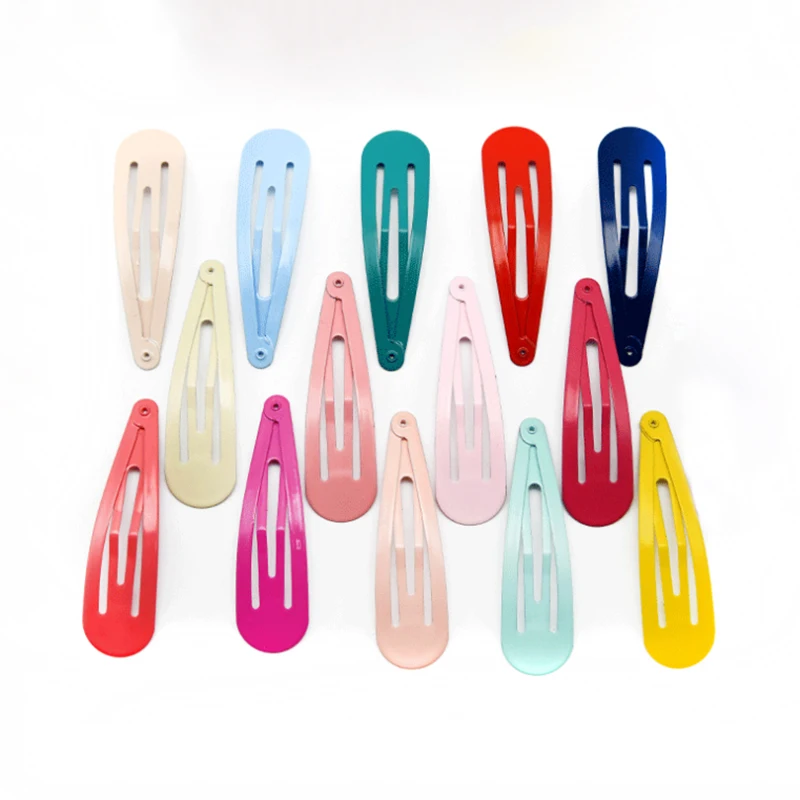 

20pcs/lot 5cm Mixed Colorful Metal BB Snap Hairclips Setting BaseBarrettes for Baby Girls Head Accessory Jewelry Making Findings