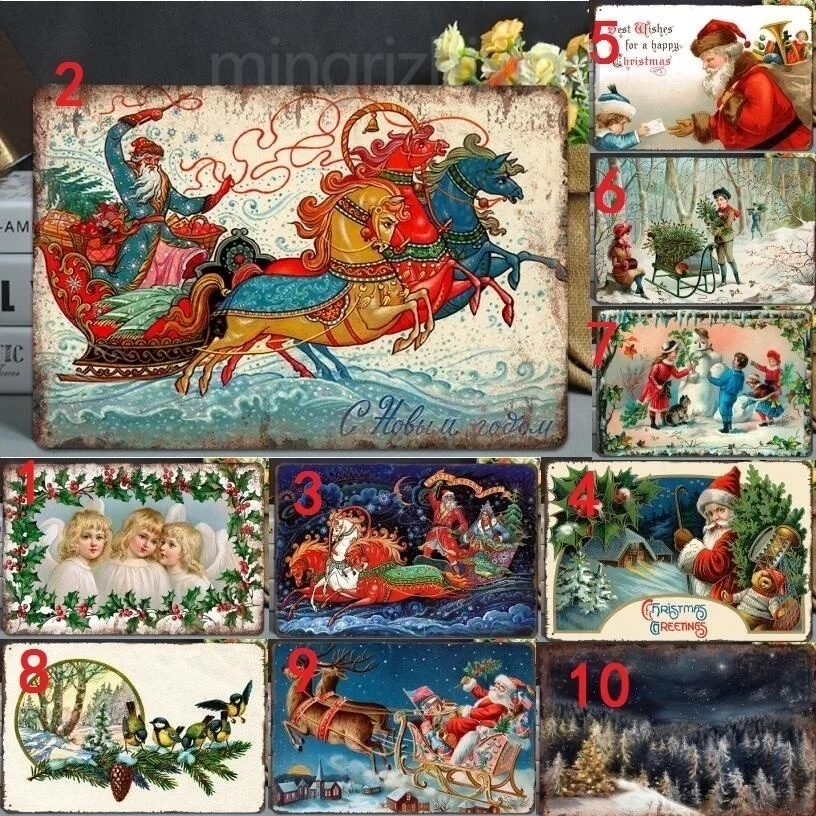 8x12 дюймов Рождество ретро-плакат металлические жестяные знаки кафе, бар, паб вывеска декор для стен в винтажном стиле ностальгия тарелки