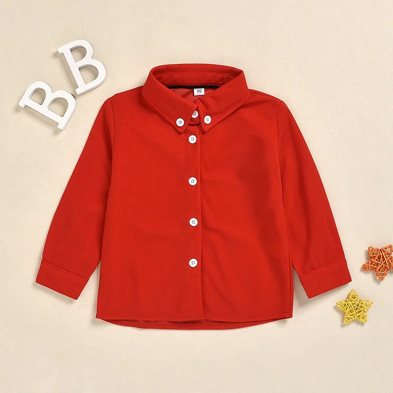 Kid Kids Girls Shirts Leisure Comfortable Blouse Shirt Long Sleeve Cotton Solid Color Single Breasted Square Collar Top | Мать и ребенок