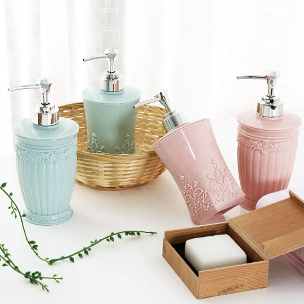 400ML European-style Carved Shower gel bottled Liquid Soap Whipped Points Bottling Shampoo Lotion Shower Gel Pump Bottles