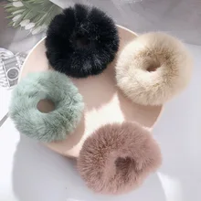 Новинка, эластичная резинка для волос, зимняя Тиара для волос,, для взрослых, простая, одноцветная, мягкая плюшевая повязка для волос, повязка для волос для женщин, аксессуары для волос