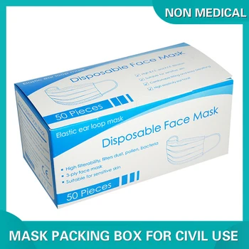 

5 Pcs Disposable Mask Box Color Box Japanese English Box printed In English, Suitable For 50 Masks
