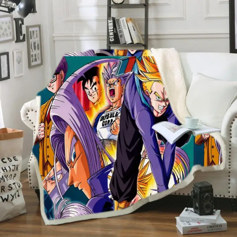 Аниме 3D принтованное Драконий жемчуг шерпа одеяло диванное одеяло покрывало для путешествий постельные принадлежности выходное бархатное плюшевое Флисовое одеяло покрывало - Цвет: 6