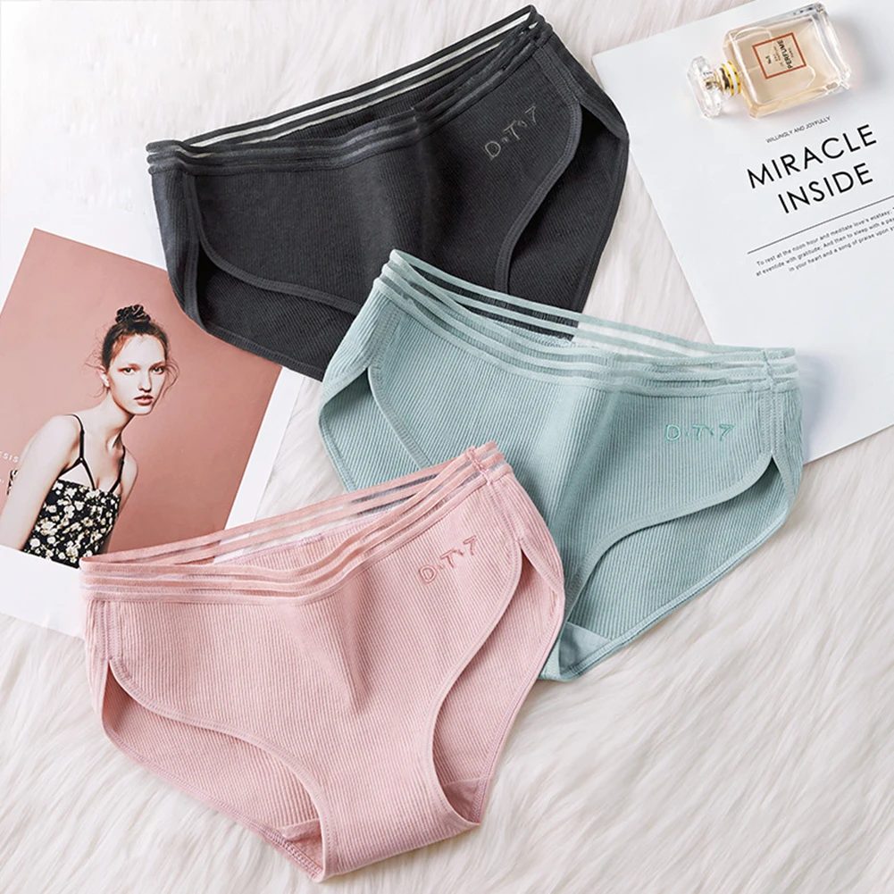 

HUNTER WISH Seamless Cotton Girls Panties Sexy Panty Solid Breathable Briefs Medium Waist Breathable Underwear Women Lingerie