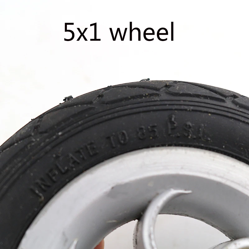 5 Inch tire Pneumatic Wheel Gocart Caster 5x1 tyre Wheel Using Metal Hub 5X1 Pneumatic Tire With Inner Tube Electric Vehicle