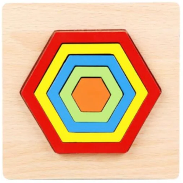 1Set Wooden Hammering Ball Hammer Box Children Fun Playing Hamster Game Toy Early Learning Educational Toys Hexagon