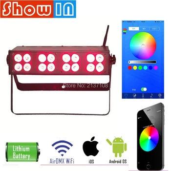 

16*10W RGBW LED Bar Wash Light DMX Wireless Battery Powered for DJ Disco Party Nightclub Pro Sound Event Stage Lighting System