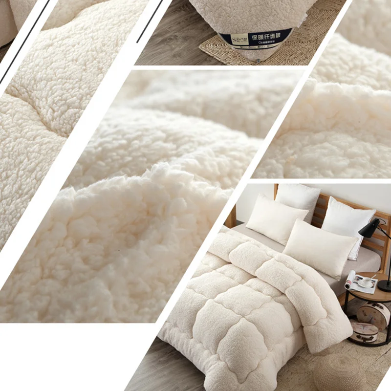 

5 stars Super Soft Quilts cotton patchwork duvets lambs wool Warm comforter quilt Thicken warm duvets winter comforter