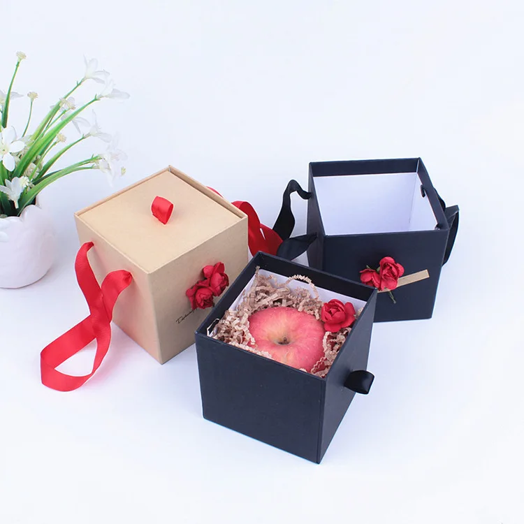 4 шт разноцветная комбинированная крафт-коробка, коробка для конфет, Подарочная коробка, бумажный пакет, коробка для конфет, печенья, вечерние