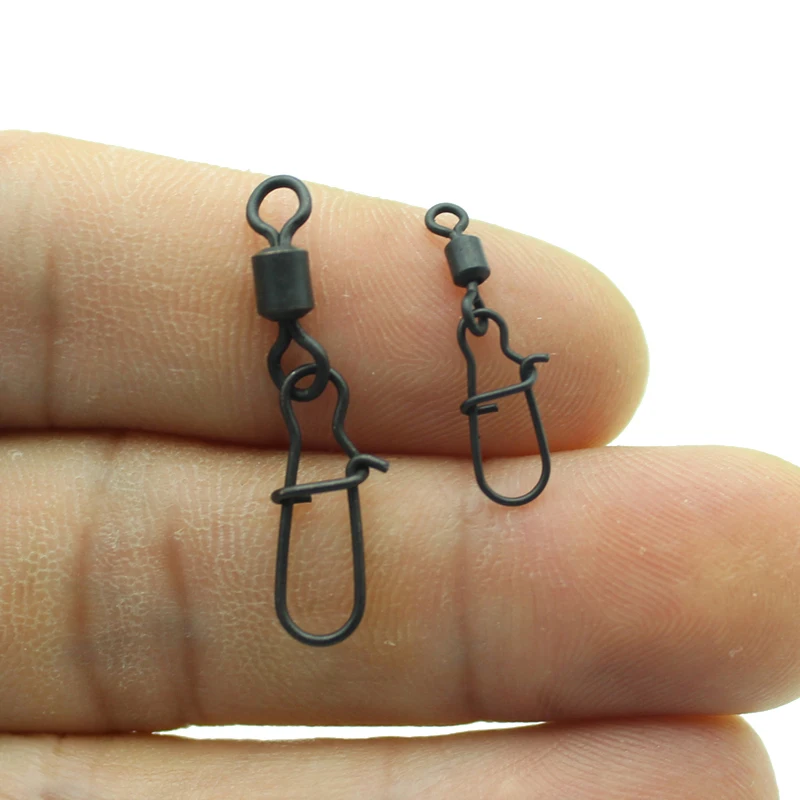 20Pcs Carp Fishing Rolling Swivel Hook Snap Connector Pin for Carp Rig Bearing Rolling Swivel Hook Snap Clip Fishing Accessories