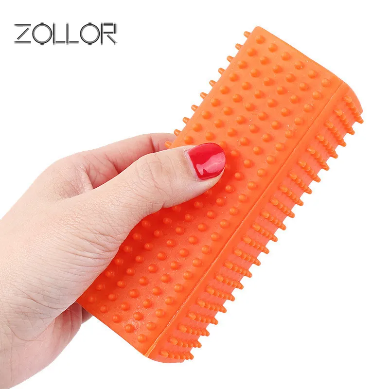 

ZOLLOR Qualified Pet Dog Cat Bath Glove Brush Comb Rubber Hair Fur Grooming Massaging Massage Mit pet shower brush Hair Remove