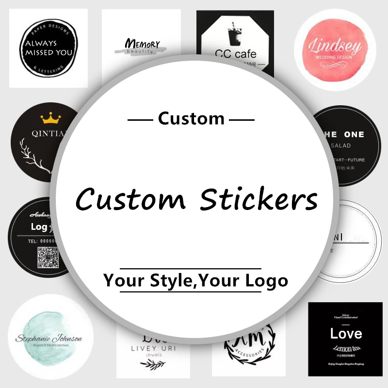 

1000pcs Custom Sticker LOGO Store Name Personalized Design Your Label Candy Gift Box Birthday Party Waterproof Seal Stickers