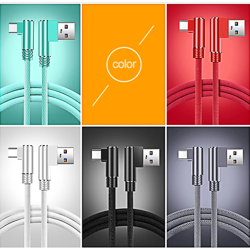 Micro USB кабель 2.0A Быстрый кабель синхронизации данных и зарядки для samsung huawei Xiaomi Andriod Micro USB 90 ° градусов кабели для мобильных телефонов