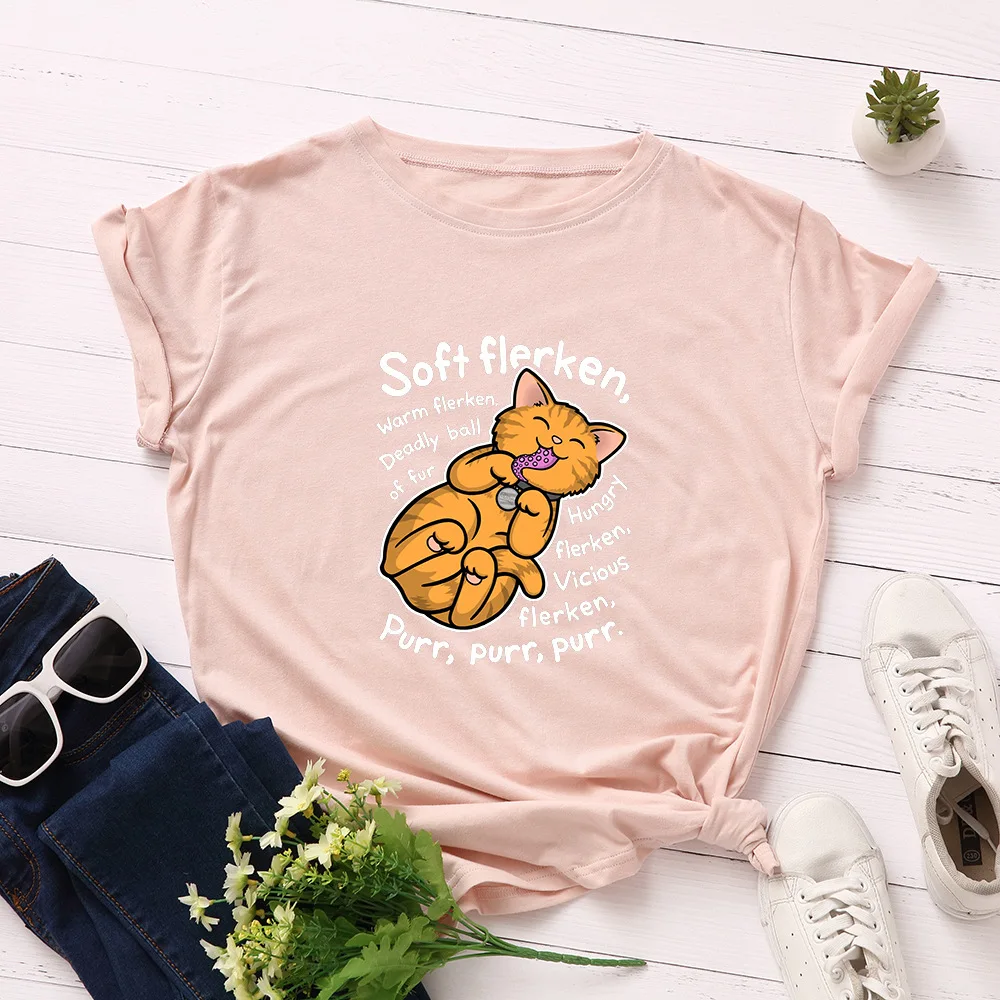 SINGRAIN Women Oversized Funny Cat T Shirt Short Sleeves O Neck Korean Tees Casual Letter Cute Koya Print Cotton Tee Shirt - Цвет: pink