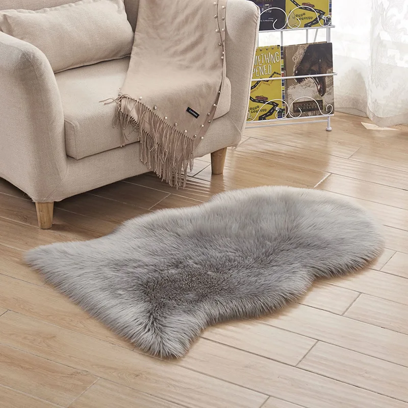 Fluffy Soft Faux Fur Sheepskin Rug Hairy Mat Rugs Carpet Room Area Floor Mats 