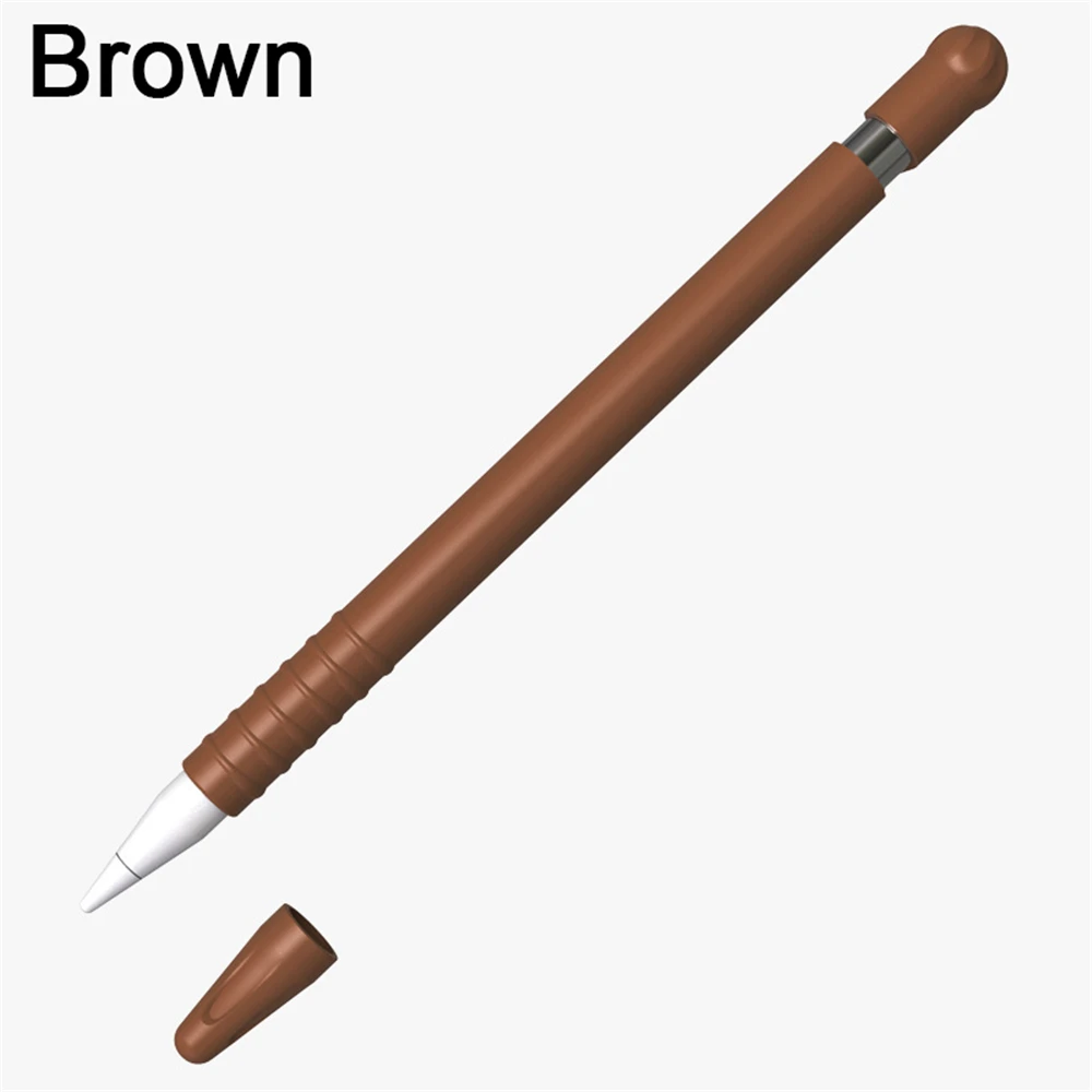 Мягкий силиконовый чехол с наконечником, чехол с наконечником, держатель кабеля, адаптер, соединительный ремень, не теряется, для Apple Pencil 1 iPad Pro - Цвета: brown