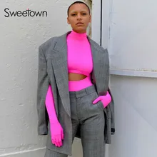 Sweetown Winter Fashion Cut Out Long Sleeve Basic Bodysuit With Gloves Slim Sexy Body Mujer Turtleneck Rompers Women Bodysuits Sweetown Winter Fashion Cut Out Long Sleeve Basic Bodysuit With Gloves Slim Sexy Body Mujer Turtleneck Rompers Women Bodysuits